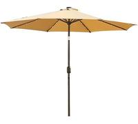 CLSDRZC Patio Umbrella Beach Parasol Parasol Garden with Crank, Patio 2.7M Umbrella Canopy for Outdoor Terrace Patio Sun Protection,with LED Lights and Solar Storage Panel