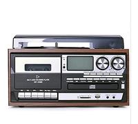 CLSDRZC Platine Vinyle Bluetooth, Gramophone Vintage, enregistreur USB à 3 Vitesses, Multifonction, CD, Radio, phonographe