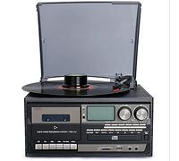 CLSDRZC Platine Vinyle Bluetooth, Gramophone Vintage, enregistreur USB à 3 Vitesses, Multifonction, CD, Radio, phonographe