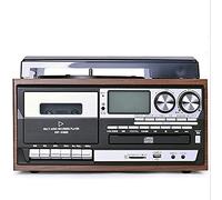 CLSDRZC Platine Vinyle Bluetooth Tourne-Disque Vinyle Gramophone Vintage Enregistreur USB 3 Vitesses Multifonction CD Ra, Foncé, Taille Unique