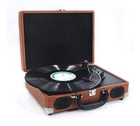 CLSDRZC Platine Vinyle pour Tourne-Disque Vinyle, phonographe Portable sans Fil avec Haut-parleurs intégrés, Valise, Platine USB, Lecteur de Disque Vinyle à entraînement par Courroie à 3 Vitesses