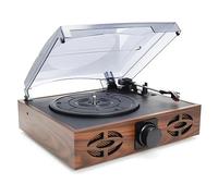 CLSDRZC Platine Vinyle Vintage, Tourne-Disque Classique avec Transcription, phonographe de la Vieille école, Tourne-Disque Vinyle LP 33/45/78 TR/Min avec Cache-poussière pour Vinyle/Vinyle Couleur