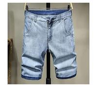 CLSDRZC Plus Size Light Blue Short Jeans Men's Summer Big Pocket Straight Denim Shorts Men's Clothes