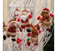 CLSDRZC Poupées de décoration de Noël, 4 pièces d'ornements de Vacances, Jouets à Suspendre, Ornements d'arbre de Noël, Parfaits pour la Table, la cheminée, la Maison, idée Cadeau de fête de