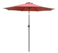 CLSDRZC Red Outdoor Patio 32 Solar Lights,2.7m/8.9ft Aluminum Garden Parasol Umbrella with Push Button Tilt Crank,Sun Protection and Waterproof