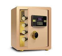 CLSDRZC S Mot de Passe électronique à Domicile, Stockage de fichiers à Grande capacité en Acier, Anti-vol Anti-licenciement ignifuges, Robustes 45x38x33cm (Or)