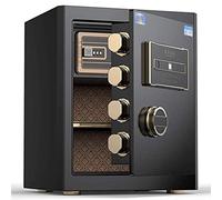 CLSDRZC Sécurité, Armoire électronique pour la Maison, avec Clavier, Mur, Empreinte Digitale déverrouillée, 2 Touches pour l'ouverture d'urgence, 38x32x45cm, Noir