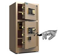 CLSDRZC Sécurité, pour la Maison Le Bureau, Armoire de Mot de Passe d'empreintes digitales imperméable avec Une Double Porte avec Clavier numérique, Noir