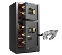 CLSDRZC Sécurité, pour la Maison Le Bureau, Armoire de Mot de Passe d'empreintes digitales imperméable avec Une Double Porte avec Clavier numérique, Noir