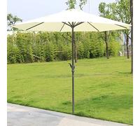 CLSDRZC Shade for Patio Umbrella Garden Sun Crank Handle, Parasol with Ribs, Sturdy Waterproof Outdoor Table Umbrella，Khaki 3.0M (118