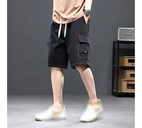 CLSDRZC Shorts de salopes d'été Shorts Noirs décontractés pour Hommes Plus Shorts de vêtements de Sport de Taille