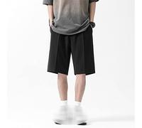 CLSDRZC Summer Casual Shorts Men's Casual Pants Loose Straight Leg Capris Beach Sports Ice Silk Shorts