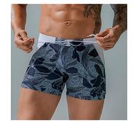 CLSDRZC Summer Men's Beach Swimming Trunks Drawstring Elastic Waist Swimsuit Shorts Man Plus Size Quick Drying