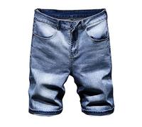 CLSDRZC Summer Men's Classic Five-Point Denim Shorts Men's Loose Plus Size Shorts Straight Pants Jeans