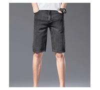 CLSDRZC Summer Men's Stretch Slim Denim Shorts Business Slimming Regular Gray Short Jeans Men
