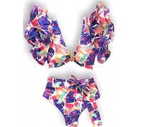 CLSDRZC Swimwear Bathing Suit Beachwear Biquini Two-Pieces Women Floral Padded Bra Bandage Bikini Set Swimsuit