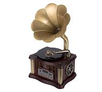 CLSDRZC Tourne-Disque Gramophone rétro avec Haut-parleurs sans Fil, Lecteur/Radio FM/USB, Bluetooth 4.2 e