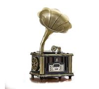 CLSDRZC Tourne-disques rétro, phonographe télécommandé rétro de Style Vintage, Enregistrement Vinyle vers MP3, Bois Naturel