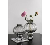 CLSDRZC Vase Creativity Lantern Glass Vase Grey Green Hydroponic Flower Pot Art Vase Living Room Table Decoration Home Furnishings(Large)
