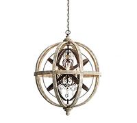 CLSDRZC Vintage Chandelier Wood Country Style Pendant Light E14 Candle Holder Do The Old Ceiling Lighting for Living Room Dining Room Bedroom Adjustable HEIGH-Retro is Old 55cm