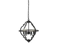 CLSDRZC Vintage Iron Art Chandelier E14 Creative Industrial Pendant Light 4 Lights Hanging Ceiling Light for Dining Room Bedroom Foyer Entrance Adjustable Height-Black 46 * 48cm