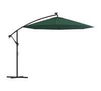CLSDRZC with LED 300 cm Green Metal Pole,Beach Water Repellent,U VLight Protection, Easy to Open and Close, Garden Outdoor Parasol