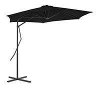 CLSDRZC with Steel Pole Black 300x230 cm,Beach Water Repellent,U VLight Protection, Easy to Open and Close, Garden Outdoor Parasol