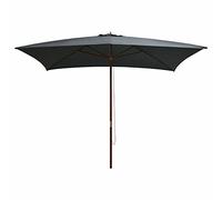 CLSDRZC with Wooden Pole 200x300 cm Anthracite,Beach Water Repellent,U VLight Protection, Easy to Open and Close, Garden Outdoor Parasol