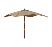 CLSDRZC with Wooden Pole Taupe 300x300x273 cm,Beach Water Repellent,U VLight Protection, Easy to Open and Close, Garden Outdoor Parasol