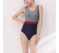 CLSDRZC Women's Swimsuit Color Matching Slimming Conservative Belly Covering Hot Spring One-Piece Swimsuit