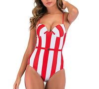 CLSDRZC Women's Swimsuit Plus Size Trouser Suit Printed Push Up Feminine Bikinis with Waistband