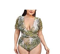 CLSDRZC Womenswimsuit One Piece Plus Taille Push Up Swimwear Grand Grands Suit PLUSSIE Saisie de baignade de vêtements de Plage Vert, Taille: XXX-Grand Code