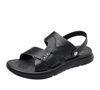 CLSQLXYJZC Sandales De Plage En Cuir Pour Homme Avec Bride Ajustable | Chaussures Plage Légères À Bout Ouvert Pour Homme