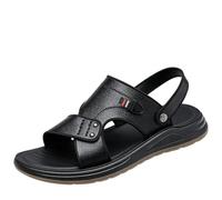 CLSQLXYJZC Sandales De Plage En Cuir Pour Homme Avec Bride Ajustable | Sandales De Pêcheur Souples À Bout Ouvert Pour Homme, Antidérapantes Et Légères