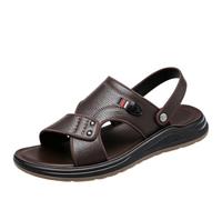 CLSQLXYJZC Sandales De Plage En Cuir Pour Homme Avec Bride Ajustable | Sandales De Pêcheur Souples À Bout Ouvert Pour Homme, Antidérapantes Et Légères