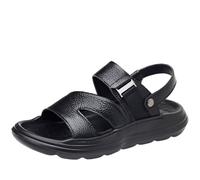 CLSQLXYJZC Sandales De Plage Ouvertes En Cuir Pour Homme | Sandales De Marche Antidérapantes Pour Homme Avec Bride Arrière Ajustable, Semelle EVA