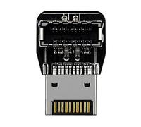 CLSSLVVBN Adaptateur USB 1 en façade, Type E, coudé à 90°, pour Un Gain de Place et des Performances optimales. Convertisseur USB 3.1 coudé à 90° pour Carte mère PC.