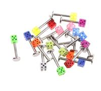 CLSSLVVBN Anneaux de lèvres exclusifs en forme de dés, 16 g, labret, taille 3 mm. Sublimez votre look grâce à nos couleurs assorties et attirez Pour tous les regards.