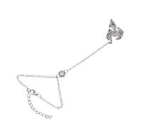 CLSSLVVBN Bracelet charmant et somptueux entièrement orné de cristaux, bracelet esclave ajustable, magnifique cadeau couleur argent