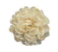CLSSLVVBN Broche fleur grande taille pour femme, élégante épingle de revers pour costume de bal banquet, beige, beige