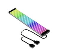 CLSSLVVBN Câble d'extension d'alimentation ARGB pour Carte mère, Bande LED Souple Noire à 8 Bandes pour Ordinateur, Bandes Noires à 8, 23.5 x 1 cm