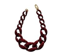 CLSSLVVBN Collier à maillons en acrylique épais fait à la main, pièce de déclaration de Style Vintage, robes minimalistes, accessoires de pulls