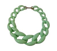 CLSSLVVBN Collier à maillons en acrylique épais pour femmes, Style Boho, Vintage, chaîne à maillons, bijoux, déclaration de mode, collier en chaîne cubaine fait à la main, Vert clair