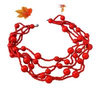 CLSSLVVBN Collier avec grosse boule de perles, pour femme, polyvalent et brillant, idéal comme cadeau de Noël, d'anniversaire de Saint-Valentin.