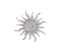 CLSSLVVBN Durable Hommes Broche Pin Badge Mode Bijoux Accessoire Soleil Rond Vintage Épinglette Fêtes Costumes Sacs Manteaux Broche Revers Soleil Rond Strass Décoration