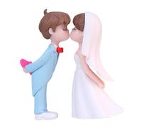 CLSSLVVBN Figurines miniatures de mariés pour gâteaux de mariage : décorations uniques pour fiançailles, anniversaires et occasions spéciales, Bleu Blanc, 6 cm 5.8 cm