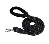 CLSSLVVBN Laisse en Nylon pour Animaux de Compagnie, Portable, Remplacement, poignée élastique rembourrée, résistante pour aux déchirures, Couleur Unie, Fournitures de Corde de Marche, Noir