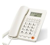 CLSSLVVBN Ligne téléphonique avec Haut-Parleur Affichage de l'identification de l'appelant Musique d'attente Téléphones Ligne Fixe avec répondeur Téléphone Filaire ABS, B