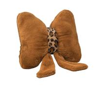 CLSSLVVBN Oreiller imprimé léopard, Oreiller Papillon, de lit, en Peluche, de Fleur, canapé, Fausse Fourrure, décoration Voiture Douce, Noeud Papillon Marron