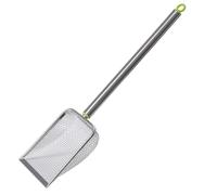 CLSSLVVBN Pelle à litière pour Chat en métal, Robuste, à Long Manche, avec Tamis Sable Fin pour Reptiles et Autres Animaux domestiques. Nettoyage et Facile, Engrener, 3.8 x 3.8 mm